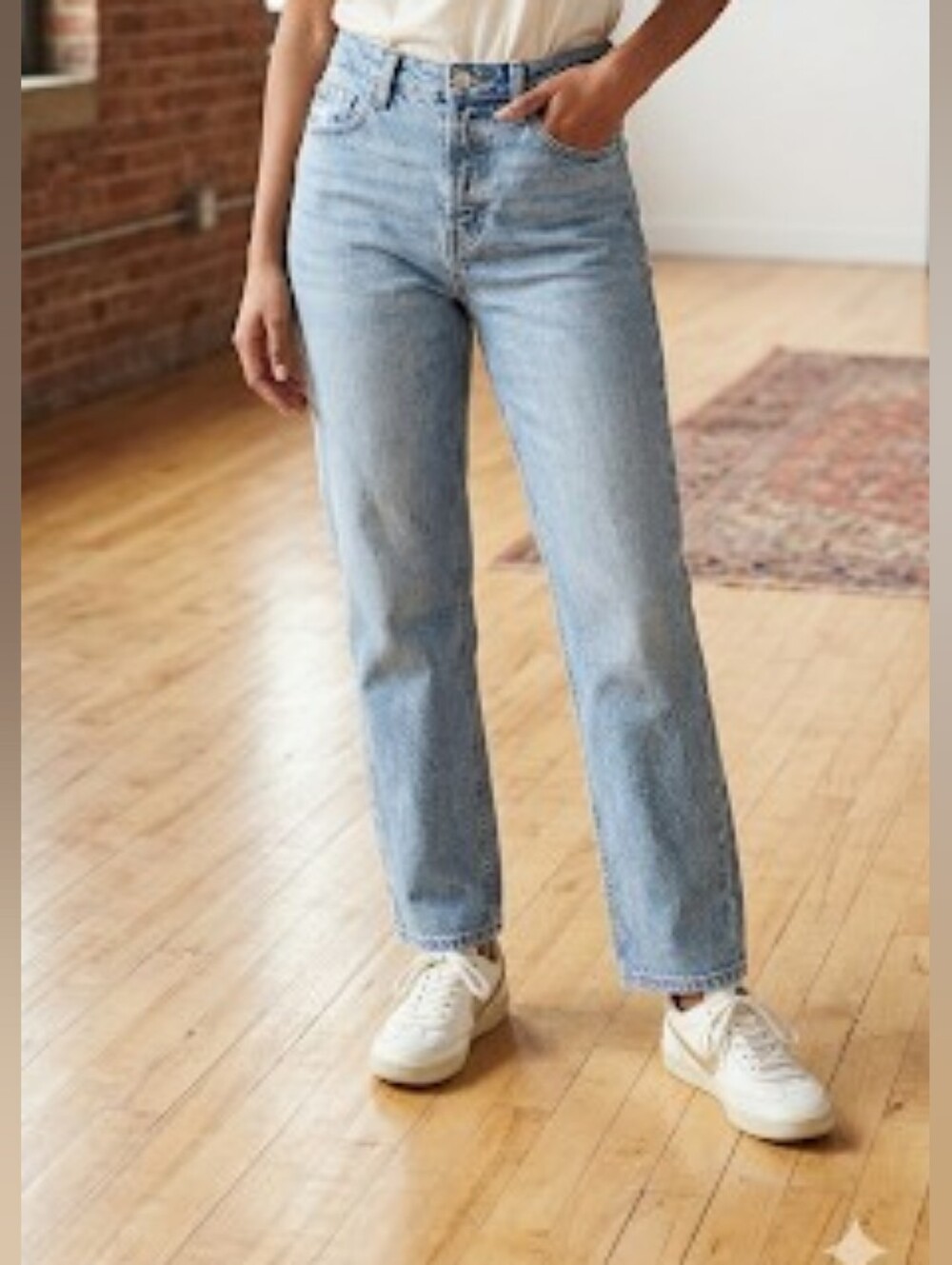 Wild Fable Distressed Denim Straight Leg Jeans Sz 6